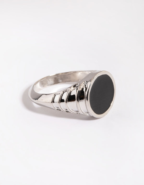 Black Enamel Centre Ring