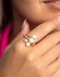 Gold Pearl Cocktail Ring - link has visual effect only