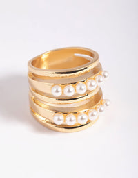 Gold Plated Pearl Cocktail Ring - link has visual effect only