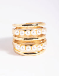 Gold Plated Pearl Cocktail Ring - link has visual effect only