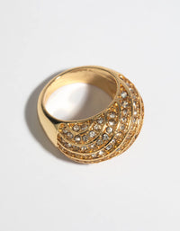 Gold Statement Diamante Ring - link has visual effect only