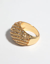 Gold Statement Diamante Ring - link has visual effect only