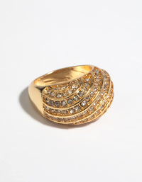 Gold Statement Diamante Ring - link has visual effect only