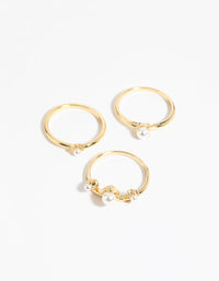 Gold Pearl Ring Stack Pack - link has visual effect only