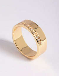 Vergulde ring met kubieke zirkonia - link has visual effect only