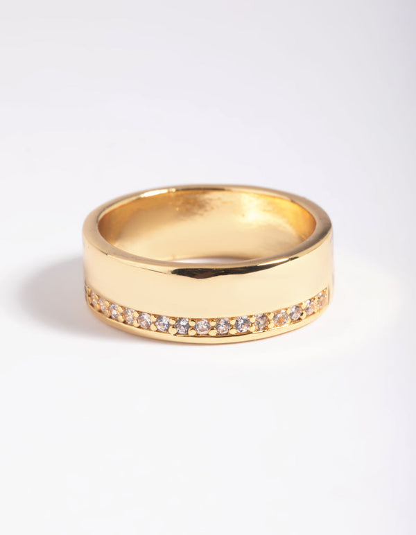 Vergulde ring met kubieke zirkonia