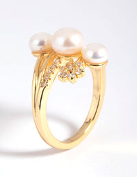 Gold Pearl Cocktail Ring - link has visual effect only