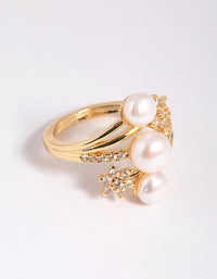 Gold Pearl Cocktail Ring - link has visual effect only
