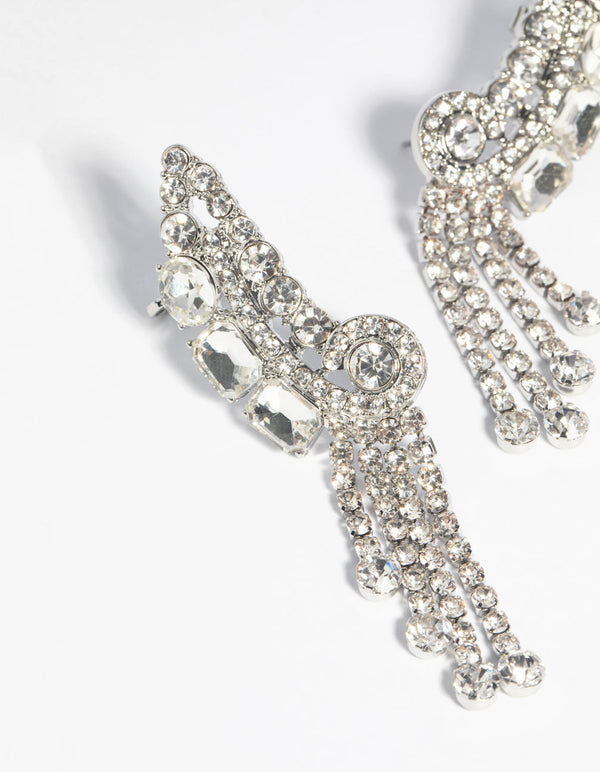 Gold Diamante Swirl Cuff Earrings