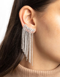 Silver Diamante Crawler Cuff Earrings - link has visual effect only