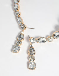 Gold Statement Diamante Cuff Earrings - link has visual effect only
