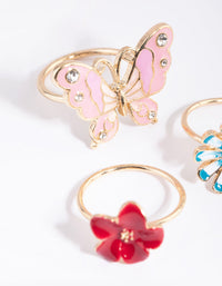 Gold Butterfly and Flower Ring - link has visual effect only