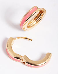Pink Enamel Hoop Earrings - link has visual effect only