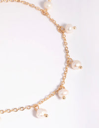Gold Freshwater Pearl Anklet - link has visual effect only