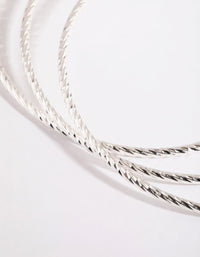 Silver Textured Bangle Pack - link has visual effect only