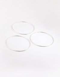 Silver Textured Bangle Pack - link has visual effect only