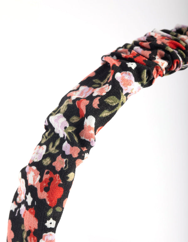 Floral Patterned Scrunch Headband