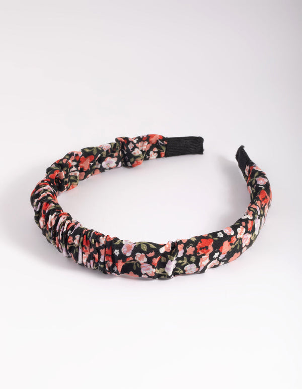 Floral Patterned Scrunch Headband