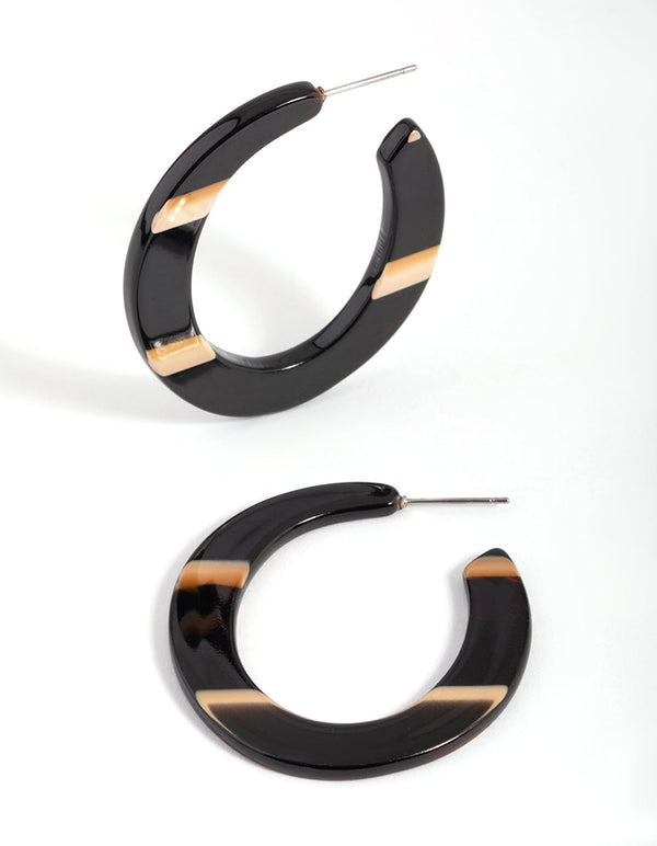 Brown Flat Hoop Earrings