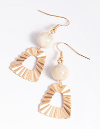 Brown Bead Trapeze Drop Earrings - link has visual effect only