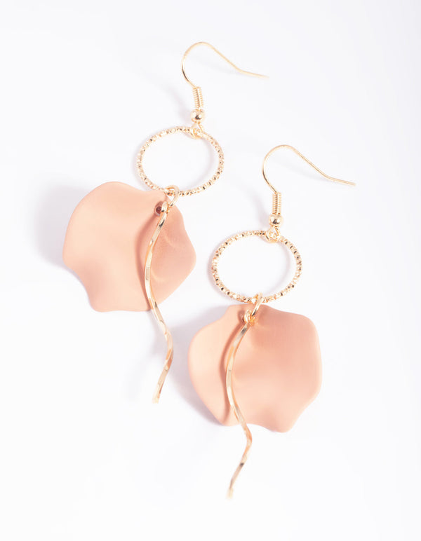 Brown Petal Drop Earrings