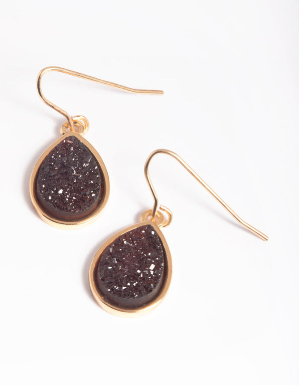 Black Diamante Teardrop Earrings
