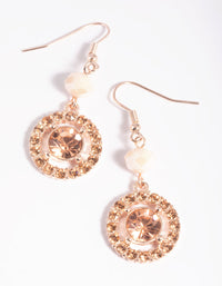 Pink Diamante Disc Drop Earrings - link has visual effect only