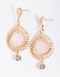 Pink Teardrop Earrings - link has visual effect only