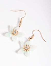 Blue Flower Drop Earrings - link has visual effect only