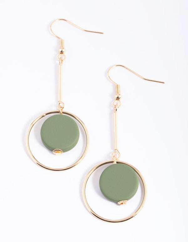 Matte Green Drop Earrings