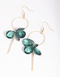 Green Beaded Drop Earrings - link has visual effect only