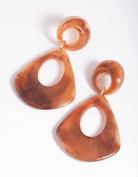 Brown Oblong Drop Earrings - link has visual effect only