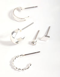 Silver Diamante Cuff Stacking Earrings - link has visual effect only