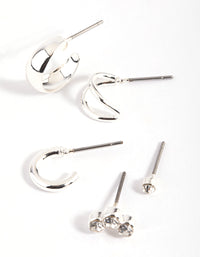 Zilveren oorbellen met diamanten - link has visual effect only