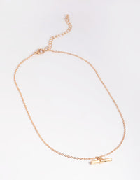 Gold Ball Bar Necklace - link has visual effect only