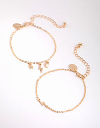 Gold Lightning Charm Bracelet Set - link has visual effect only