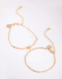 Gold Star Beaded Bracelet Set - link has visual effect only