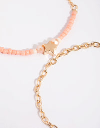 Gold Star Beaded Bracelet Set - link has visual effect only