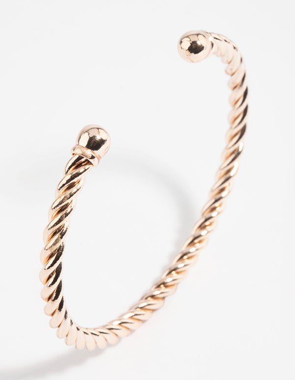 Rose Gold Twisted Cuff Bangle