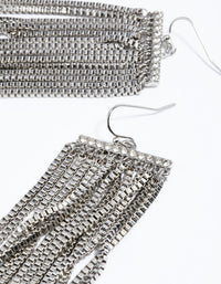 Rhodium Bar and Chain Drop Earrings - link has visual effect only