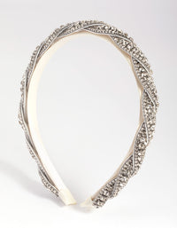 Silver Diamante Twisted Headband - link has visual effect only