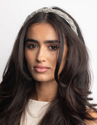 Silver Diamante Twisted Headband - link has visual effect only