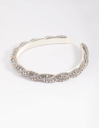 Silver Diamante Twisted Headband - link has visual effect only