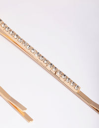 Gold Diamante Rectangular Clips - link has visual effect only