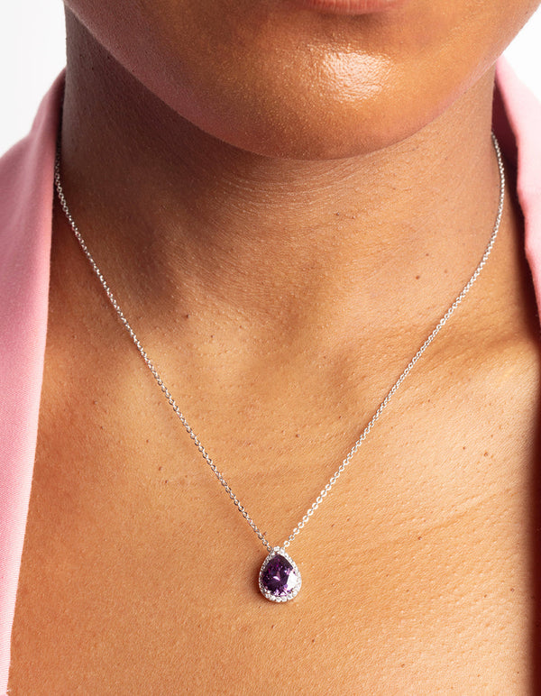 Rhodium Diamond Simulant Pearl Necklace and Earrings Set