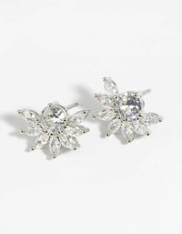 Diamond Simulant Flower Necklace and Earrings Set - link has visual effect only