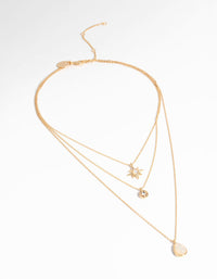Gold Plated Celestial Semi-Precious Stone Necklace - link has visual effect only