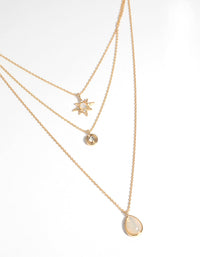 Gold Plated Celestial Semi-Precious Stone Necklace - link has visual effect only