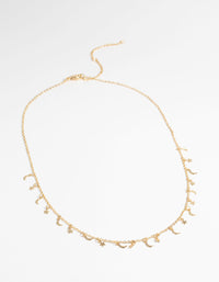 Gold Plated Star and Moon Necklace - link has visual effect only