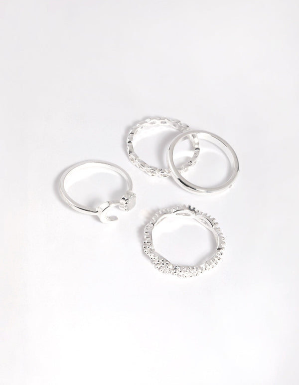 Silver Plated Moonstone Ring Pack